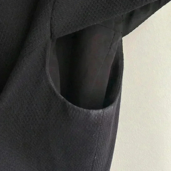 Anne Klein Black Dress Size 10 Midi Fit and Flare Cap Sleeve A Line Zipper Back - Picture 8 of 10